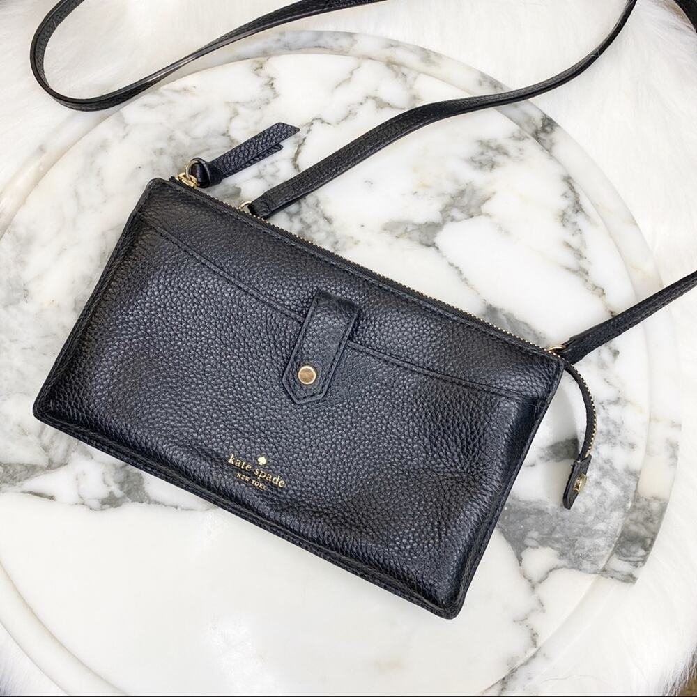 Kate Spade crossbody bag black pebble leather